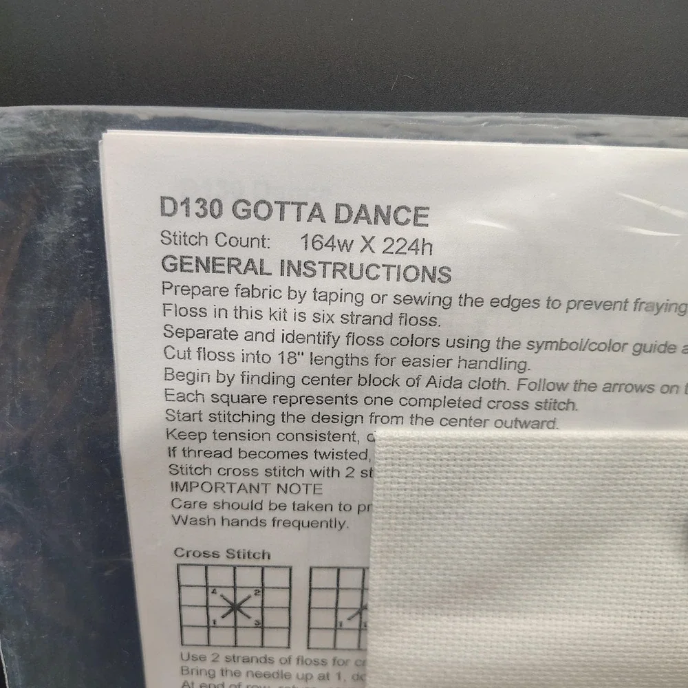 Laura Doyle Designs Gotta Dance Cross Stitch Kit Blue Inspirational Quote OS